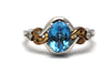 Swiss Topaz with Diamonds Ring in Sterling Silver and 14KY