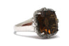 Smoky Topaz with Diamond Ring in Sterling Silver