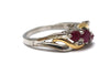 Ruby and Diamond Ring in Sterling Silver and 14KY