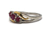 Ruby and Diamond Ring in Sterling Silver and 14KY