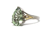 Green Amethyst and Diamond Ring in Sterling Silver and 14KY