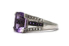 White Topaz and Amethyst Ring in Sterling Silver