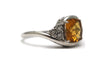White Topaz and Citrine Ring in Sterling Silver