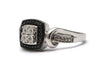 White and Black Diamond Ring in Sterling Silver