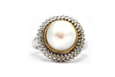 Pearl Ring in 14KY and Sterling Silver