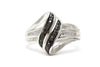 Black and White Diamond Ring in Platinum over Sterling Silver