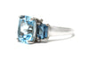 Blue Topaz and Diamond Ring in Sterling Silver