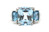 Blue Topaz and Diamond Ring in Sterling Silver
