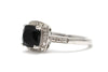Black Onyx and Diamond Ring in Sterling Silver