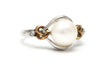 Pearl and Diamond Ring in Sterling Silver and 14KY