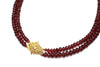 Garnet Necklace with CZ and Gold Over Silver Clasp
