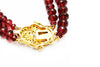 Garnet Necklace with CZ and Gold Over Silver Clasp