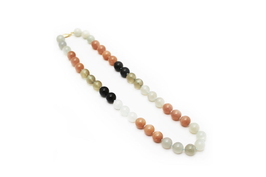 Multi-Color Moonstone Nacklace With 14KY Gold Clasp