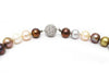 Multi-Color Freshwater Pearl Necklace with CZ and Sterling Silver Clasp