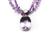 Double Strand Amethyst and Rose de France Necklace with Sterling Silver