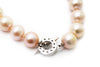 Freshwater Pearl and Blister Pearl Necklace with Sterling Silver and CZ