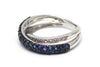 Diamond and Blue Sapphire Ring in 14K White Gold