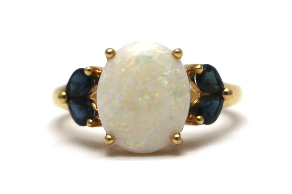 Opal and Sapphire Ring in 14KY
