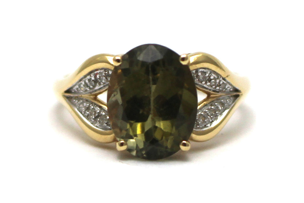 Diamond and Tourmaline Ring in 14KY