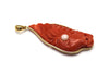 Red Coral Pendant in 18K Yellow Gold