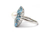 Blue Topaz and Pearl Ring in Sterling Silver