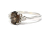 Smoky Topaz and Diamond Ring in Sterling Silver