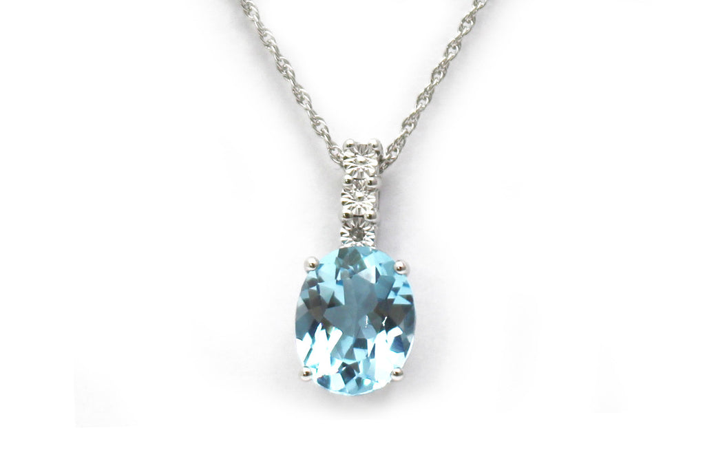 Blue Topaz Necklace in Sterling Silver