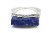 Diamond and Lapis RIng in 18k White Gold