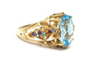 Multi-gemstone and Blue Topaz Ring in 14K Yellow Gold
