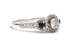 Diamond and Sapphire RIng in 14k White Gold