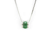 Diamond and Natural Jade Necklace in 18k White Gold