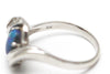Diamond and Blue Opal Ring in 18k White Gold