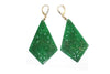 Diamond and Jade Earrings in 14k White Gold