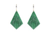 Diamond and Jade Earrings in 14k White Gold