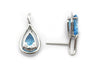 Diamond and Blue Topaz Earring in 14k White Gold