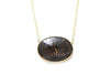 Brown Sapphire Necklace in 14K Yellow Gold