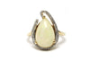 Teardrop Opal and Diamond Ring in 14k Yellow Gold