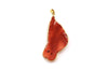 Coral Horse Head Pendant in 18K Yellow Gold