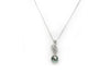 Tahitian Pearl Necklace with Diamond in 14K White Gold