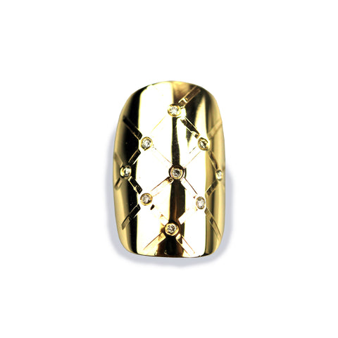 Madison Square/Round Diamond Yellow Gold Nail
