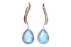 Rosecut Aquamarine and Diamonds Earrings 14KT White Gold