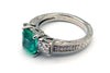 Colombian Emerald and  Diamond Platinum Ring