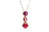 Rubellite Pink Tourmaline Diamond Necklace in 14KT Yellow Gold