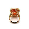 25CT Natural Mexican Fire Opal and Diamond Ring in 18KT Yellow Gold