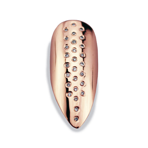 Tessa Long Pointy Diamond Rose Gold Nail