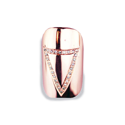 Trinity Square Diamond Rose Gold Nail