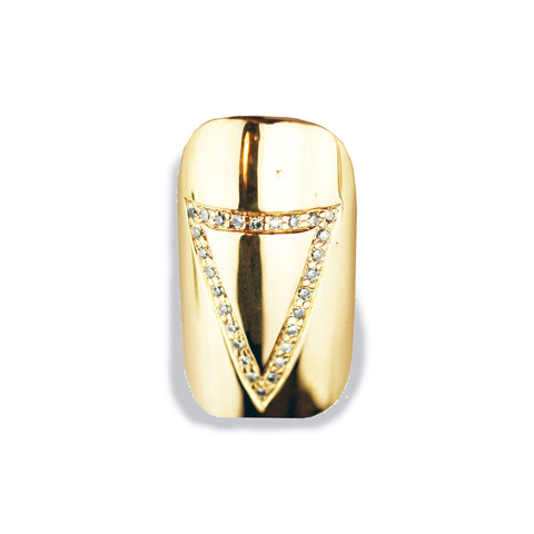 Trinity Square Diamond Yellow Gold Nail